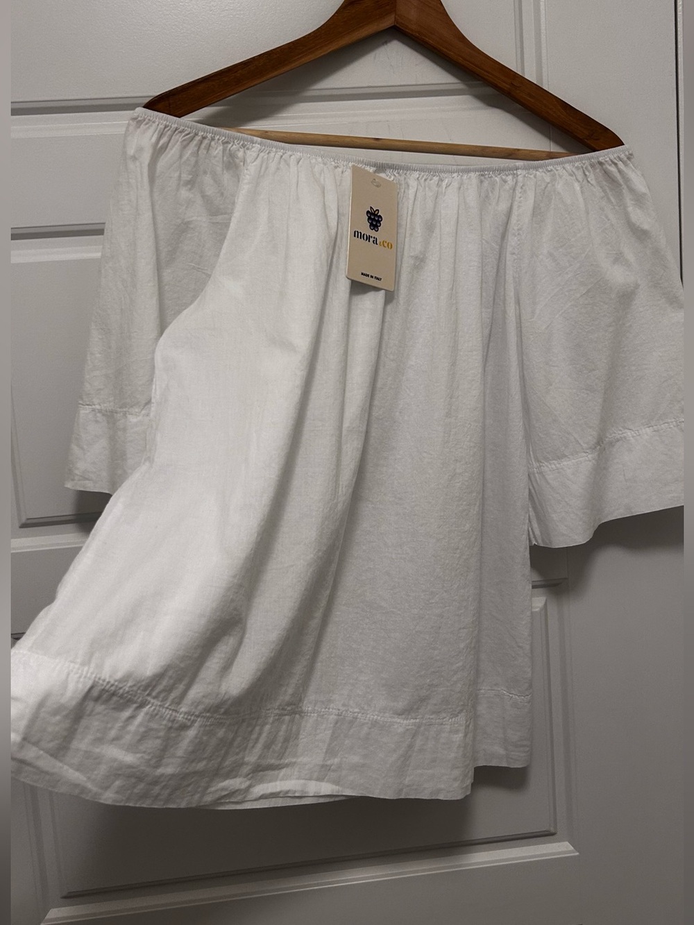 White Off-Shoulder Peasant Blouse NWT